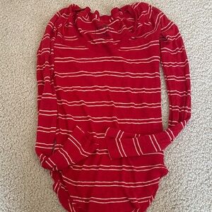 We the free new Red and White Striped light Long Sleeve Top XS /S